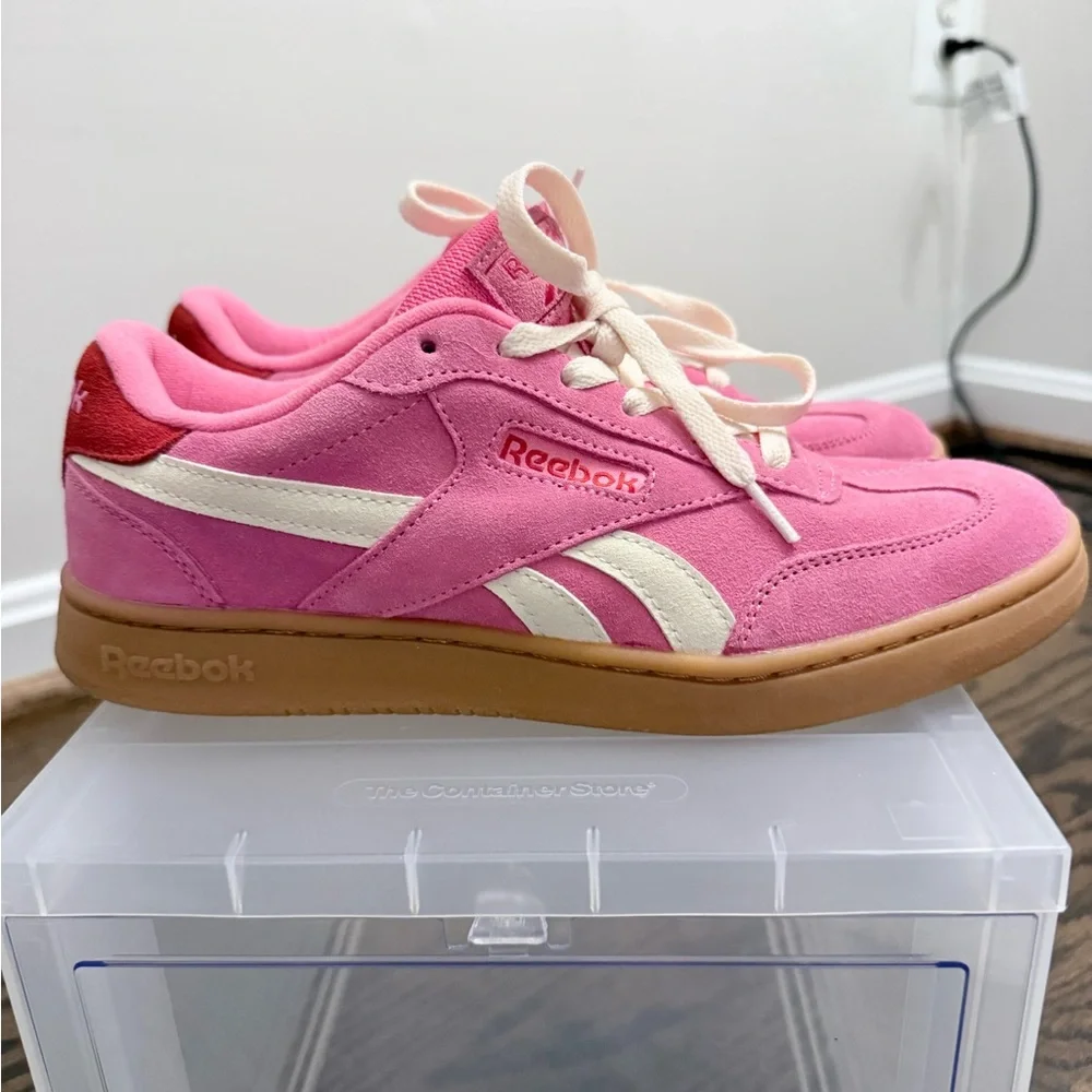 Reebok Women’s Forte Lounger Classic Pink Suede Sneakers Size 8.5 Like New - Picture 3 of 7